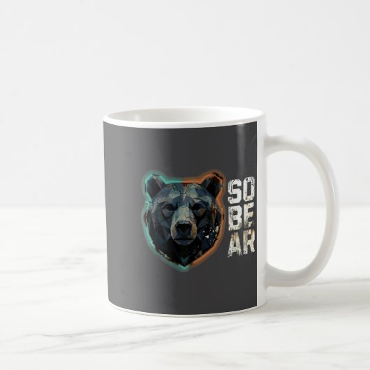 Pun Sober Bear SoBear Recovery Sobriety Joke Kaffeetasse (Rechts)