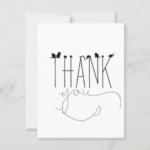 Pun Spaß Cat Vielen Dank Nachricht Wordplay Spaß Postkarte
