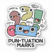 Pun-tuation Marks Funny Punctuation Pun Aufkleber (Vorderseite)
