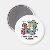 Pun-tuation Marks Funny Punctuation Pun Magnet (Vorderseite/Rückseite)