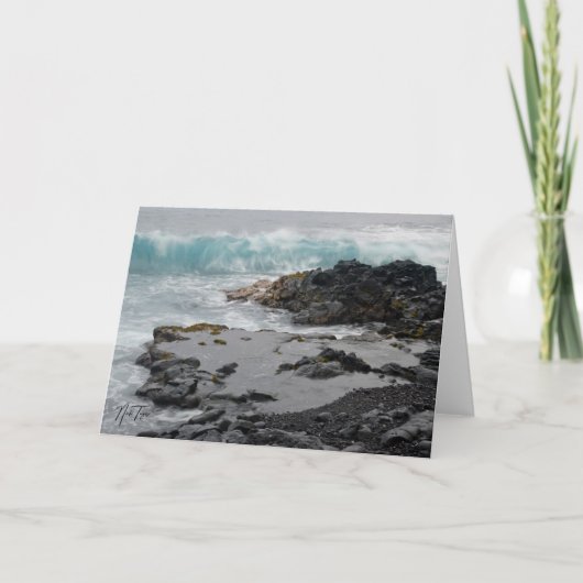 Puna Coast wave, Hawaii Note Card Dankeskarte (Vorderseite)