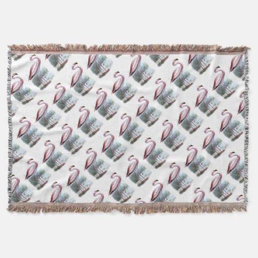 Puna Flamingo Vintag Illustration Decke (Vorderseite)