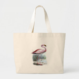 Puna Flamingo Vintag Illustration Jumbo Stoffbeutel