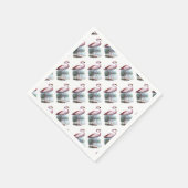 Puna Flamingo Vintag Illustration Serviette (Ecke)
