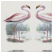 Puna Flamingo Vintag Illustration Stoff (Nahaufnahme)