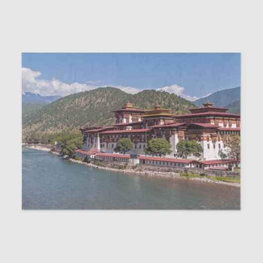 Punakha Dzong in Bhutan Seidenpapier (Vorderseite)