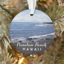 Punalu'u Beach Hawaii 2 Foto + Reisjahr Ornament