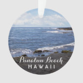 Punalu'u Beach Hawaii 2 Foto + Reisjahr Ornament (Vorderseite)