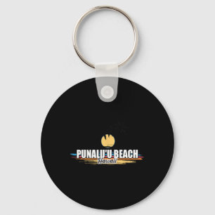 Punalu'u Beach Hawaii Retro-Surferstrand für Männe Schlüsselanhänger