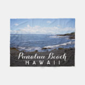 Punalu'u Black Sand Beach Hawaii Fleecedecke (Vorderseite (Horizontal))