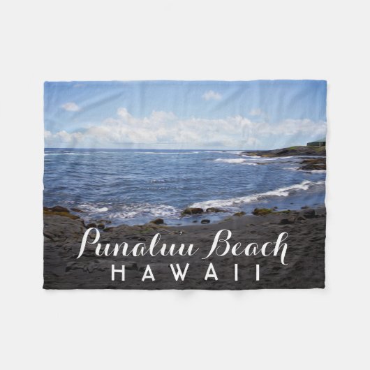 Punalu'u Black Sand Beach Hawaii Fleecedecke (Vorderseite (Horizontal))