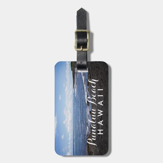 Punalu'u Black Sand Beach Hawaii Gepäckanhänger (Vorderseite vertikal)