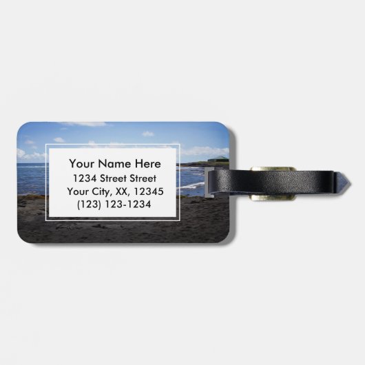 Punalu'u Black Sand Beach Hawaii Gepäckanhänger (Rückseite horizontal)