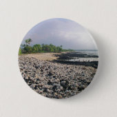Punaluu Black Sand Beach Hawaii Große Insel Button (Vorderseite)
