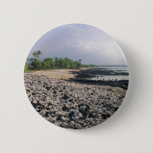 Punaluu Black Sand Beach Hawaii Große Insel Button (Vorderseite)