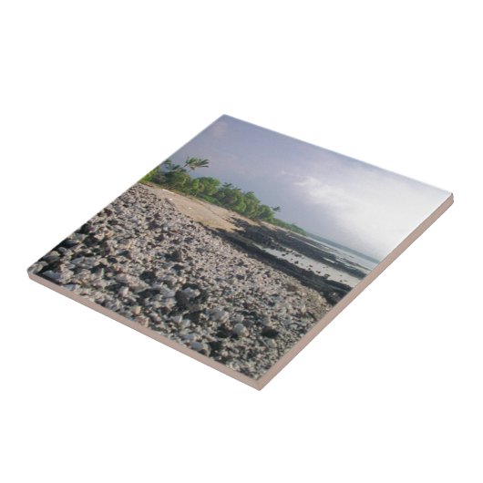 Punaluu Black Sand Beach Hawaii Große Insel Fliese (Seite)