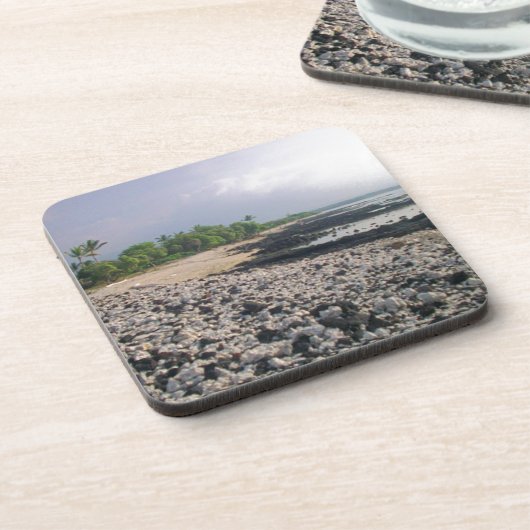 Punaluu Black Sand Beach Hawaii Große Insel Getränkeuntersetzer (Linke Seite)