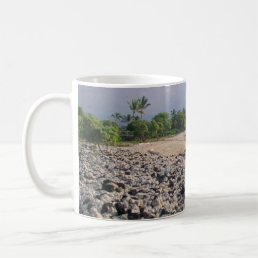 Punaluu Black Sand Beach Hawaii Große Insel Kaffeetasse (Links)
