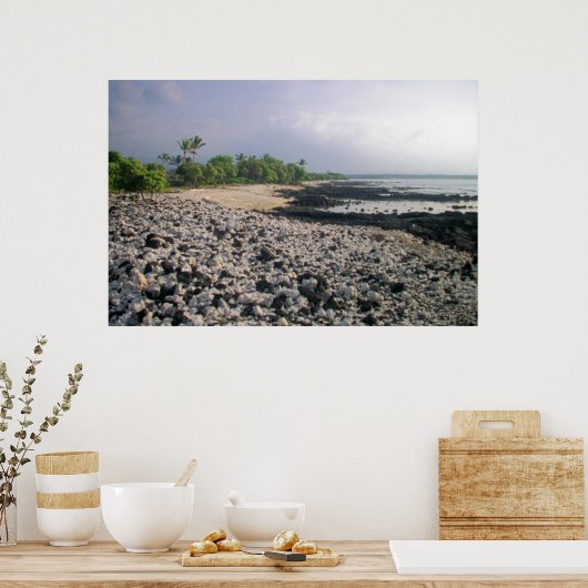 Punaluu Black Sand Beach Hawaii Große Insel Poster (Küche)