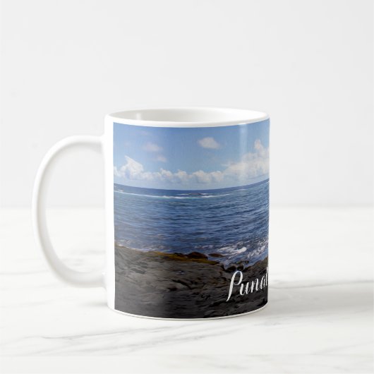 Punalu'u Black Sand Beach Hawaii Kaffeetasse (Links)