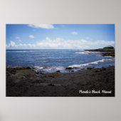 Punalu'u Black Sand Beach Hawaii Poster (Vorne)