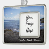 Punalu'u Black Sand Beach Hawaii Rahmen-Ornament Silber (Links)