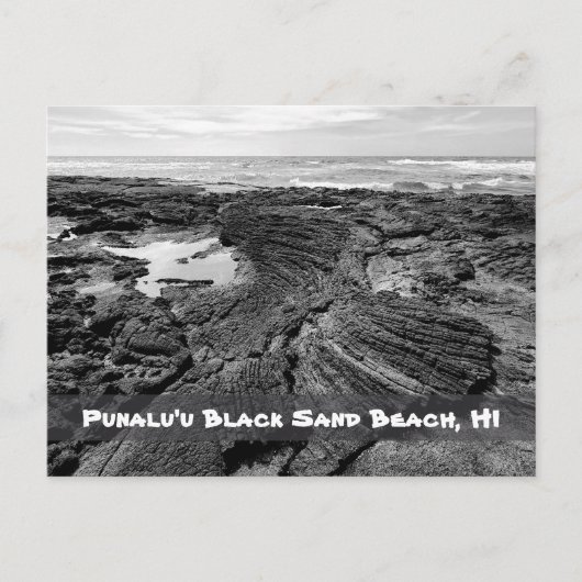 Punalu'u Black Sand Beach, HI Postkarte (Vorderseite)