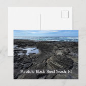 Punalu'u Black Sand Beach, HI Postkarte (Vorne/Hinten)