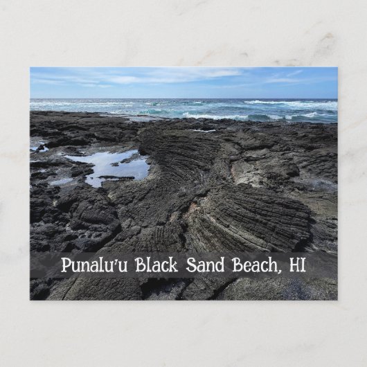 Punalu'u Black Sand Beach, HI Postkarte (Vorderseite)