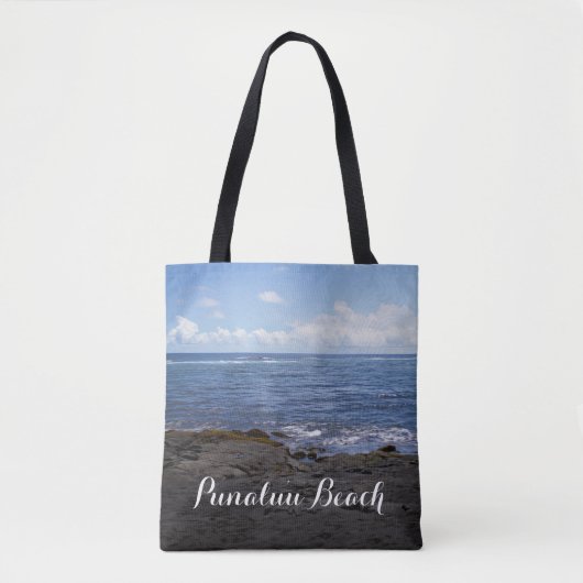 Punaluu schwarzer Sand-Strand Hawaii Tasche (Vorderseite)