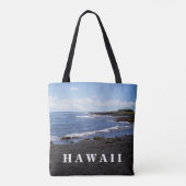Punaluu schwarzer Sand-Strand Hawaii Tasche (Rückseite)