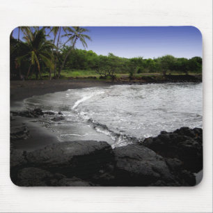 Punalu'u, Schwarzer Sandstrand, Hawaii-Mousepad Mousepad