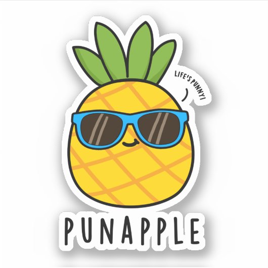 Punaple Funny Fruit Ananas Pun Aufkleber (Vorderseite)