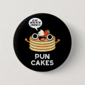 Puncakes Funny Pancake Pun Dark BG Button (Vorderseite)