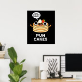 Puncakes Funny Pancake Pun Dark BG Poster (Heimbüro)