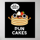 Puncakes Funny Pancake Pun Dark BG Poster (Vorne)