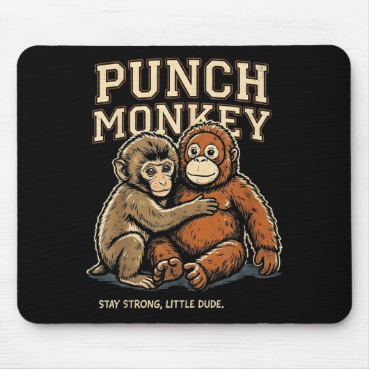 Punch-Affe bleib stark kleiner Typ Mousepad (Vorne)
