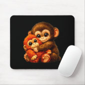 Punch-Affe mit Teddybär kuschelnd Internet-Mem Mousepad (Mit Mouse)