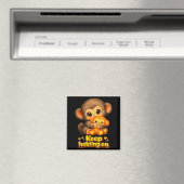 Punch-Affe mit Teddybär kuschelt weiter fest Magnet (In Situ (Geschirrspüler))