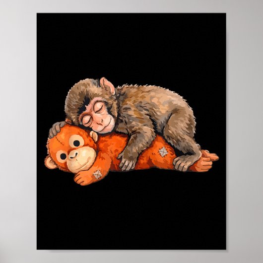 Punch-Affe-Plüsch süßes Babyäffchen mit Plüsch Poster (Vorne)