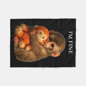 Punch-Affe süßes Baby lustiges Tier Fleecedecke (Vorderseite (Horizontal))