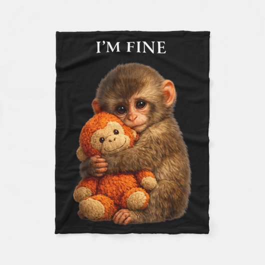 Punch-Affe süßes Baby lustiges Tier Fleecedecke (Vorderseite)