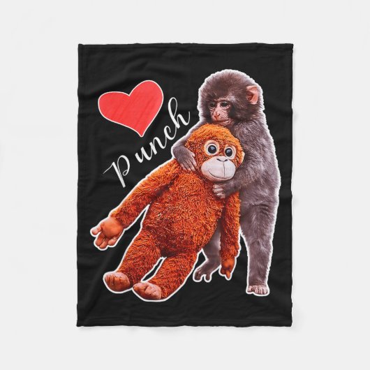 Punch baby monkey meme  fleecedecke (Vorderseite)