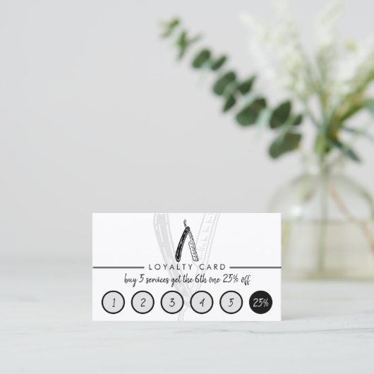 Punch Barber Coiffure Friseursalon Loyalität Visitenkarte (Stehend Vorderseite)