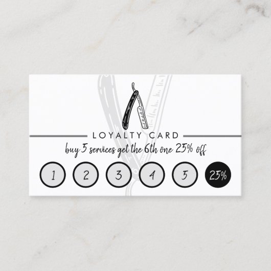 Punch Barber Coiffure Friseursalon Loyalität Visitenkarte (Vorderseite)