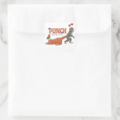 ‏Punch‑kun & Plush Monkey – Kawaii for Kids Quadratischer Aufkleber (Tasche)