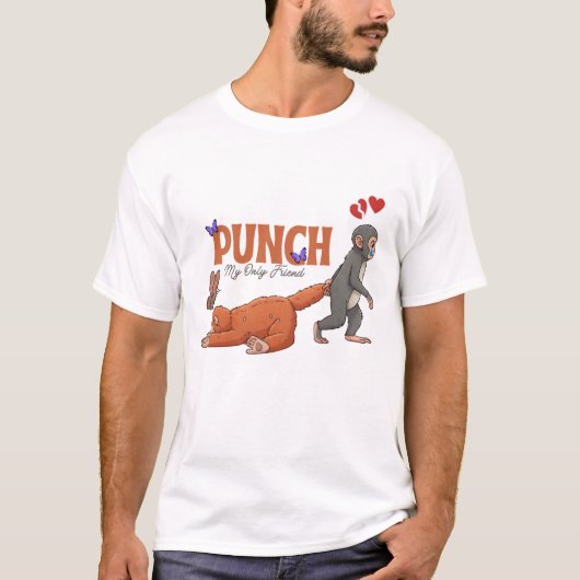 ‏Punch‑kun & Plush Monkey – Kawaii for Kids T-Shirt (Vorderseite)