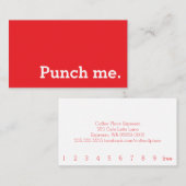 Punch Me Simple Dark Loyalty Coffee Punch-Card Treuekarte (Vorne/Hinten)