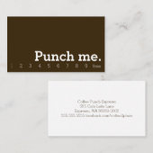 Punch Me Simple Dark Loyalty Coffee Punch-Card Treuekarte (Vorne/Hinten)