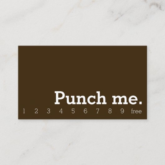 Punch Me Simple Dark Loyalty Coffee Punch-Card Treuekarte (Vorderseite)